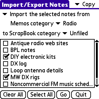 Import/Export form